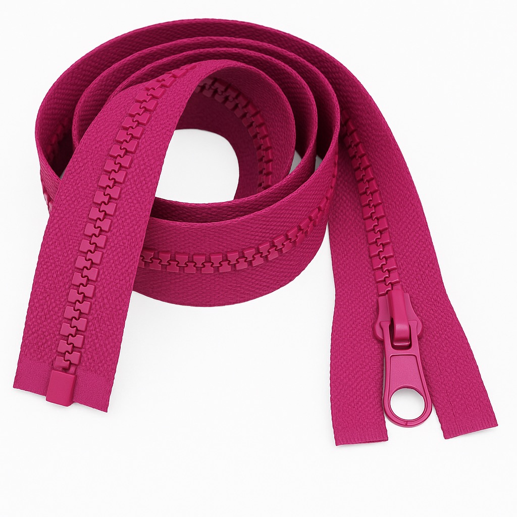 Fuchsia 18" (46cm) Open Ended Zip – Heavy-Duty #5 Plastic Teeth for Sewing, Upholstery & Medium Garments by Giddy Square