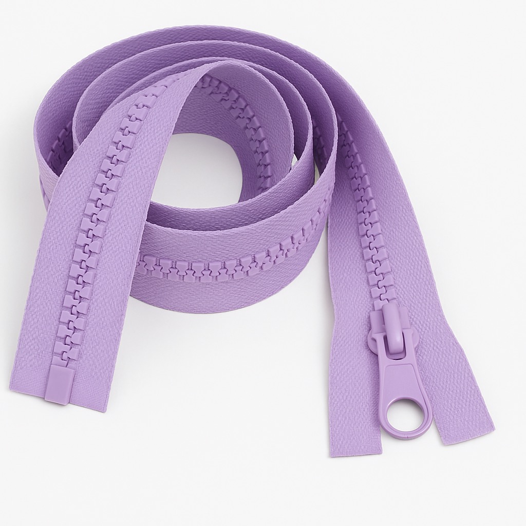 Lilac 10" (25cm) Heavy-Duty Chunky Zip – Separating Style, Strong #5 Teeth, Perfect for Handmade Bags & Accessories by Giddy Square