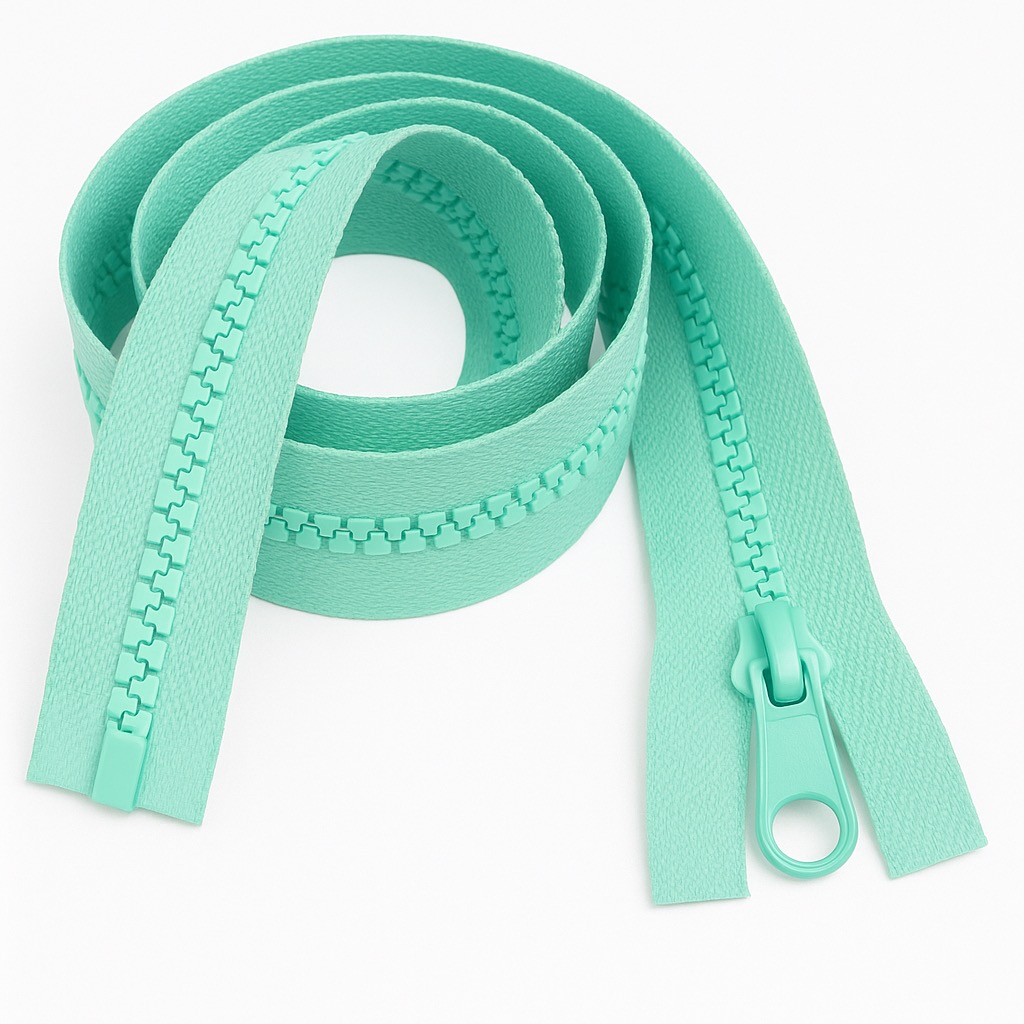 Mint Green 20" (51cm) Open Ended Zip – Heavy-Duty #5 Plastic Teeth for Sewing, Upholstery & Medium Garments by Giddy Square