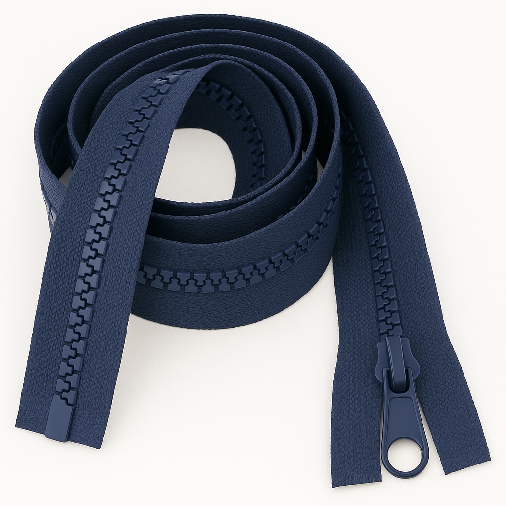 Navy Blue 10" (25cm) Chunky Zip – Open Ended Plastic Teeth (#5 Weight) – Ideal for Crafts, Bags & Sewing | Giddy Square