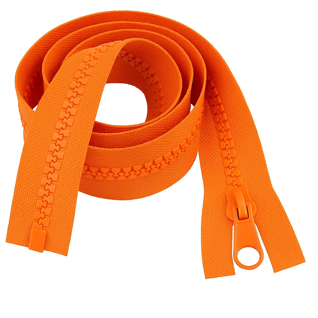 Vibrant Orange 20" (51cm) Open Ended Zip – Heavy-Duty #5 Plastic Teeth for Sewing, Upholstery & Medium Garments by Giddy Square