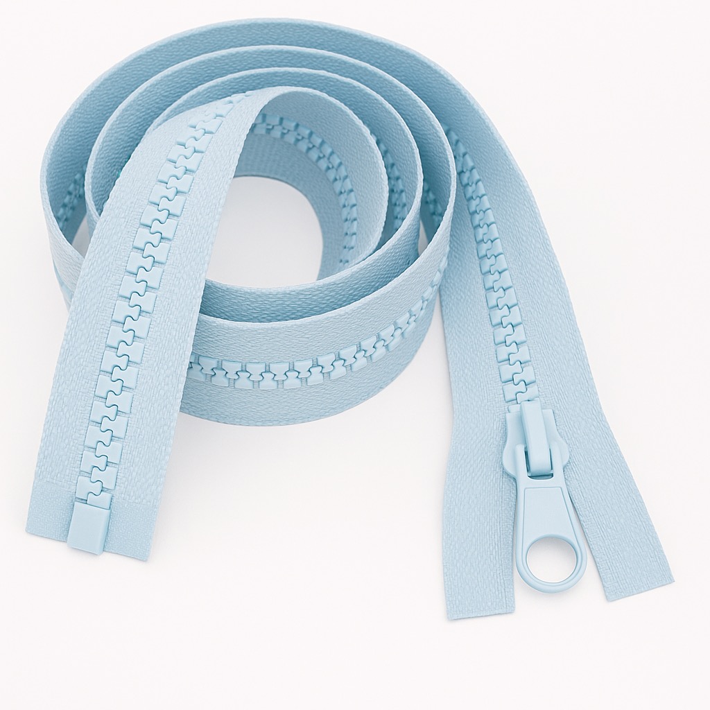 Pale Blue 10" (25cm) Chunky Zip – Open Ended Plastic Teeth (#5 Weight) – Ideal for Crafts, Bags & Sewing | Giddy Square