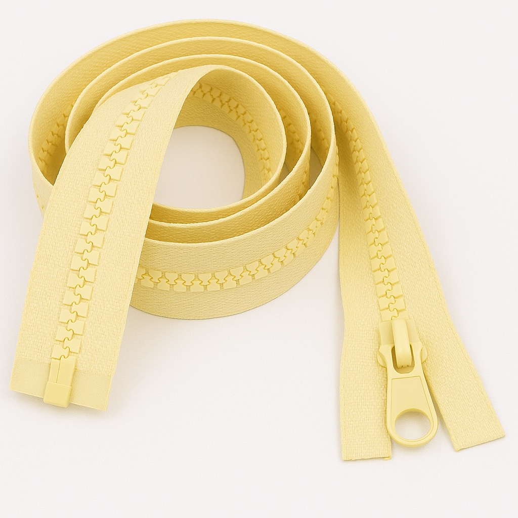 Pale Yellow 20" (51cm) Chunky Zip – Durable Separating Zipper (#5 Weight), Ideal for Bags, Cushions & Jackets | Giddy Square