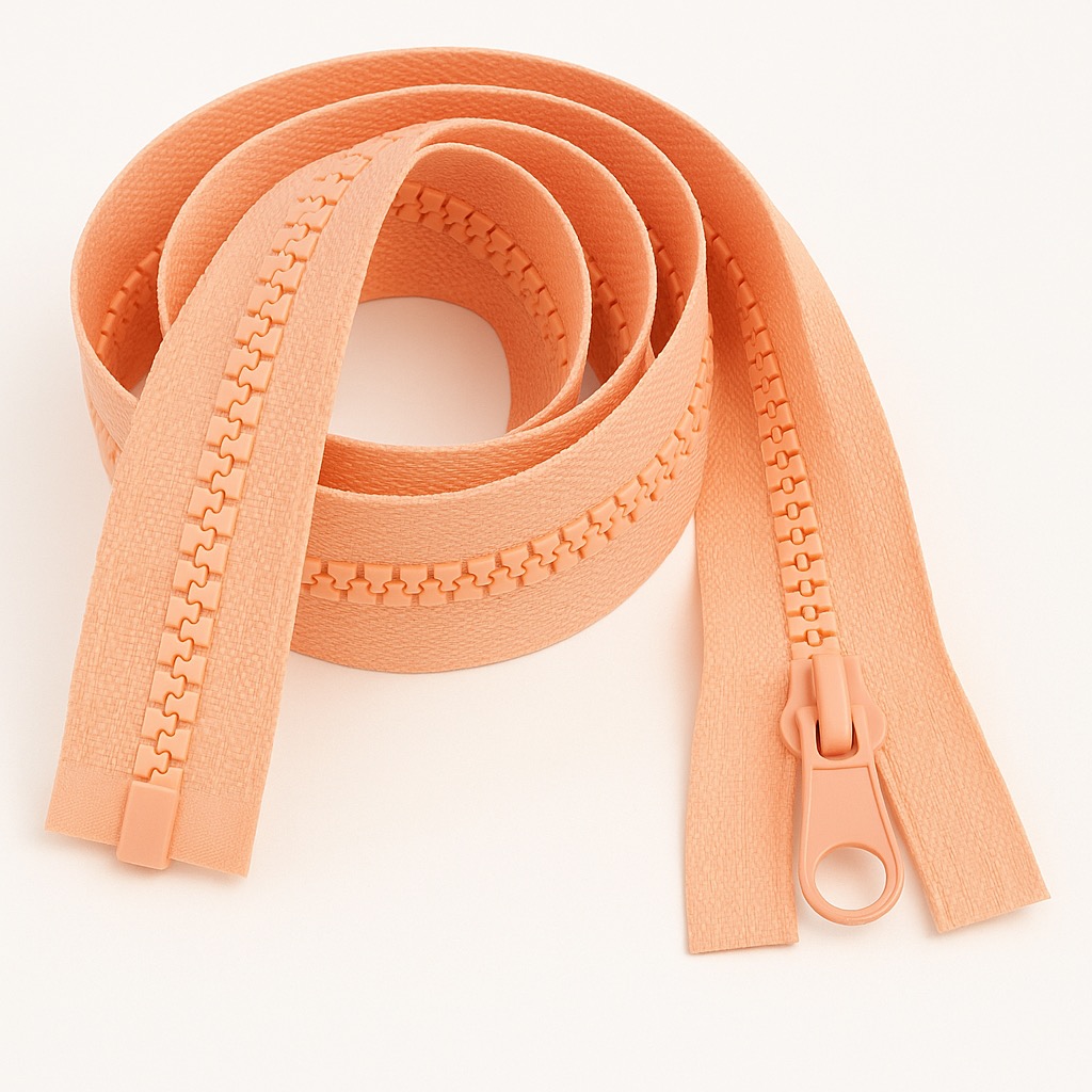 Peach 20" (51cm) Open Ended Zip – Heavy-Duty #5 Plastic Teeth for Sewing, Upholstery & Medium Garments by Giddy Square