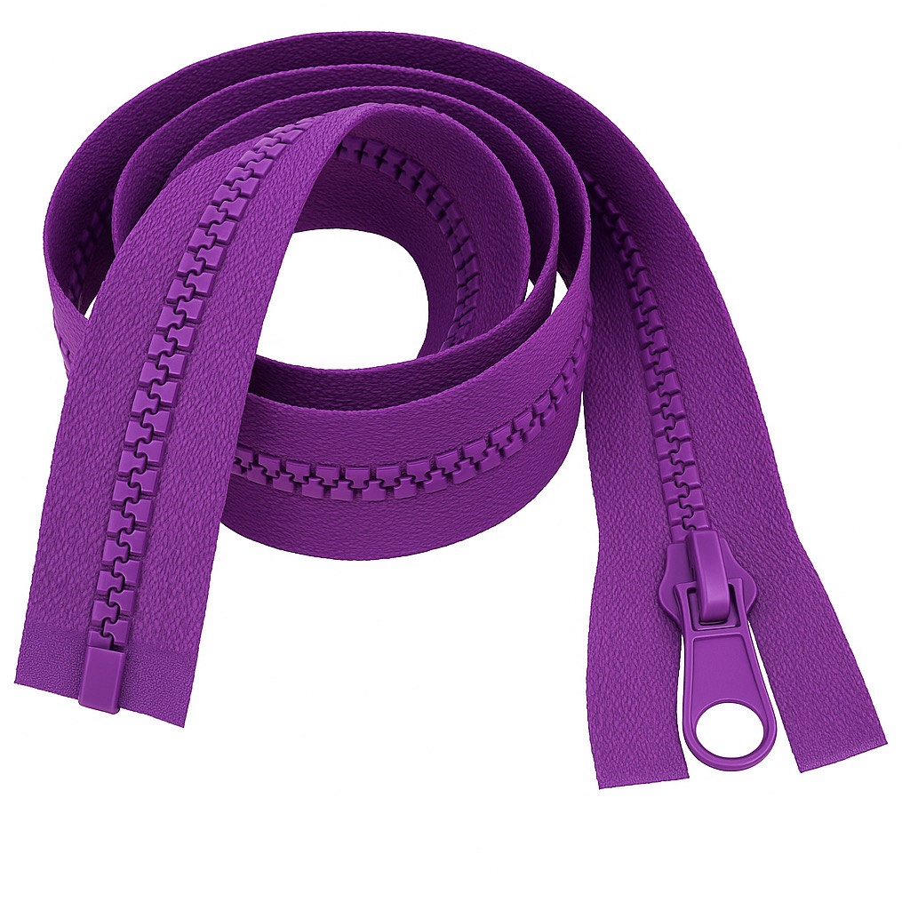 Purple 10" (25cm) Chunky Zip – Open Ended Plastic Teeth (#5 Weight) – Ideal for Crafts, Bags & Sewing | Giddy Square