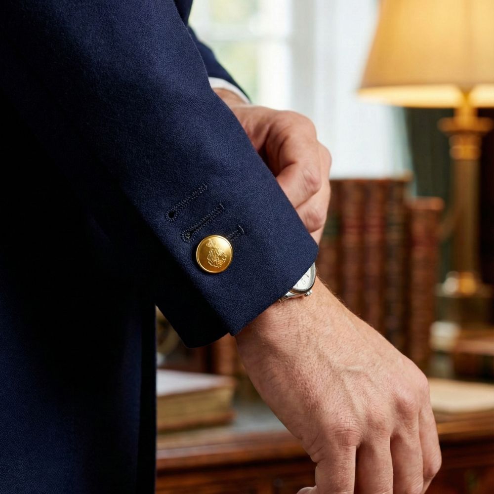 Gold Crown Monogram Metal Shank Sewing Buttons – 16mm - Image 2