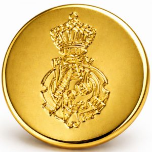 Gold Crown Monogram Metal Shank Sewing Buttons – 21mm