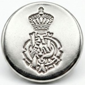 Silver Crown Monogram Metal Shank Sewing Buttons – 16mm