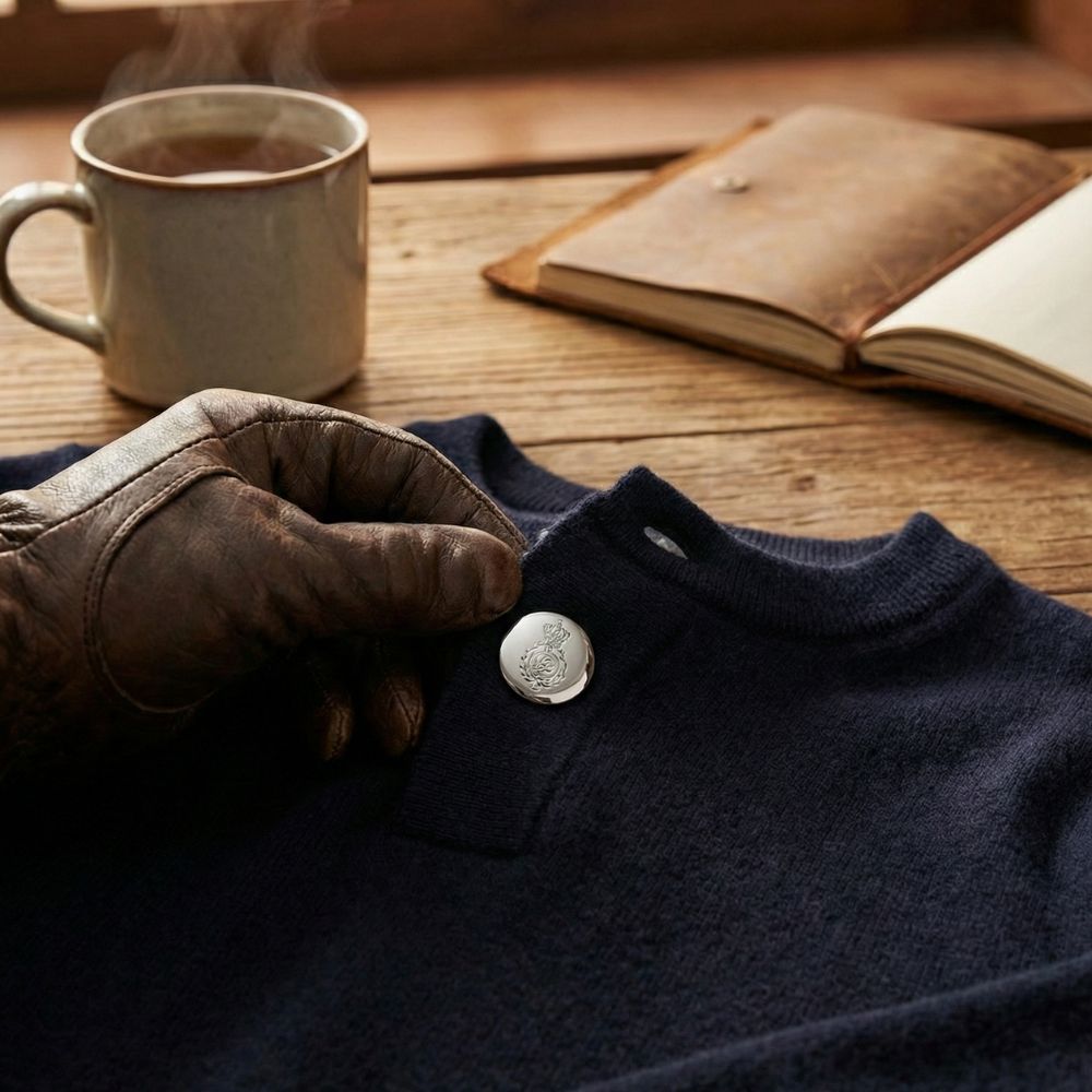 Silver Crown Monogram Metal Shank Sewing Buttons – 21mm - Image 4