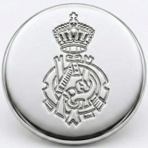 Silver Crown Monogram Metal Shank Sewing Buttons – 21mm