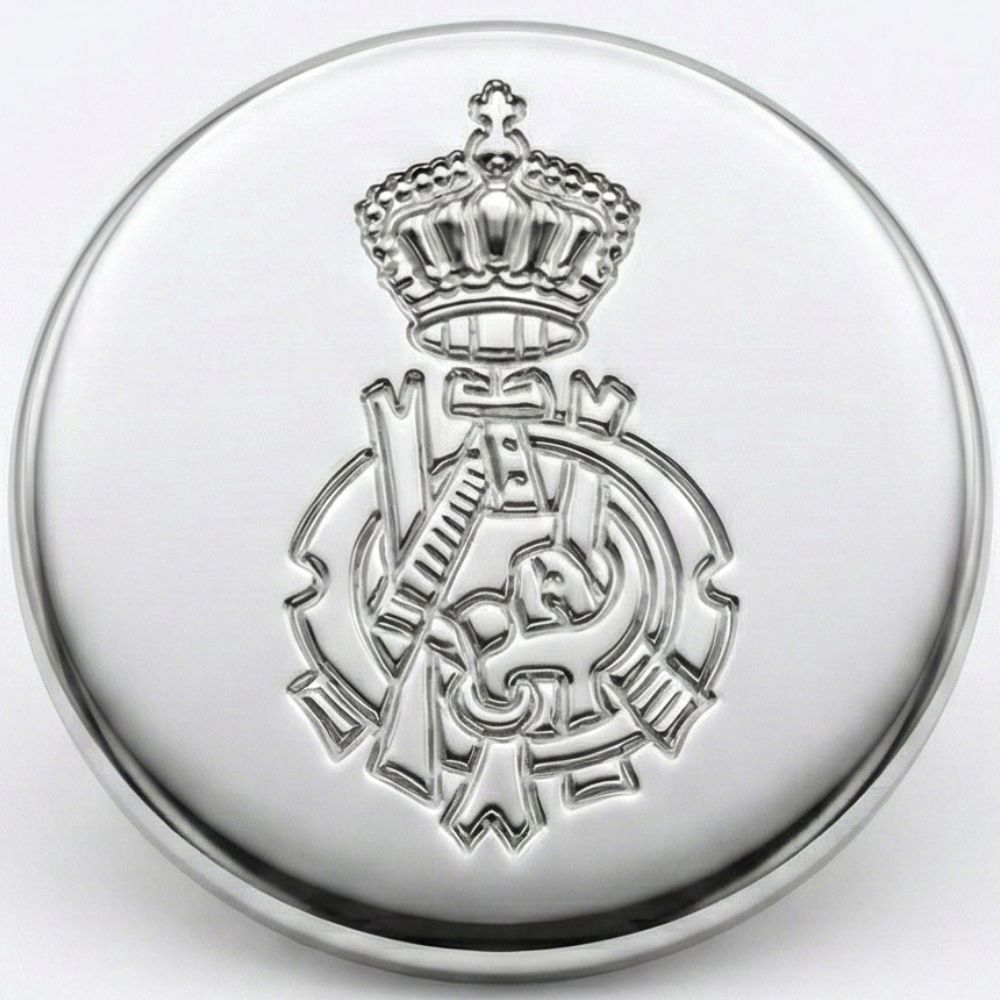 Silver Crown Monogram Metal Shank Sewing Buttons – 21mm