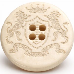 Ivory Heraldic Lions 4-Hole Sewing Buttons – 18mm