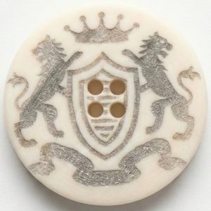 Ivory Heraldic Lions 4-Hole Sewing Buttons – 23mm