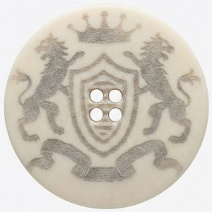 Ivory Heraldic Lions 4-Hole Sewing Buttons – 25mm