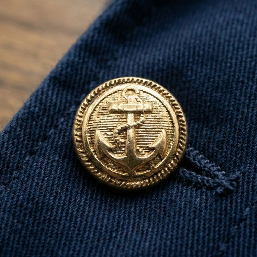 Gold Anchor Metallic Shank Buttons – 15mm - Image 4