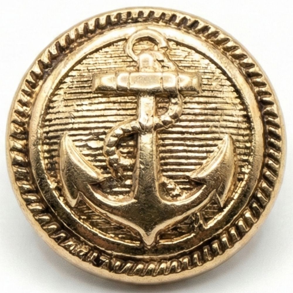 Gold Anchor Metallic Shank Buttons – 15mm