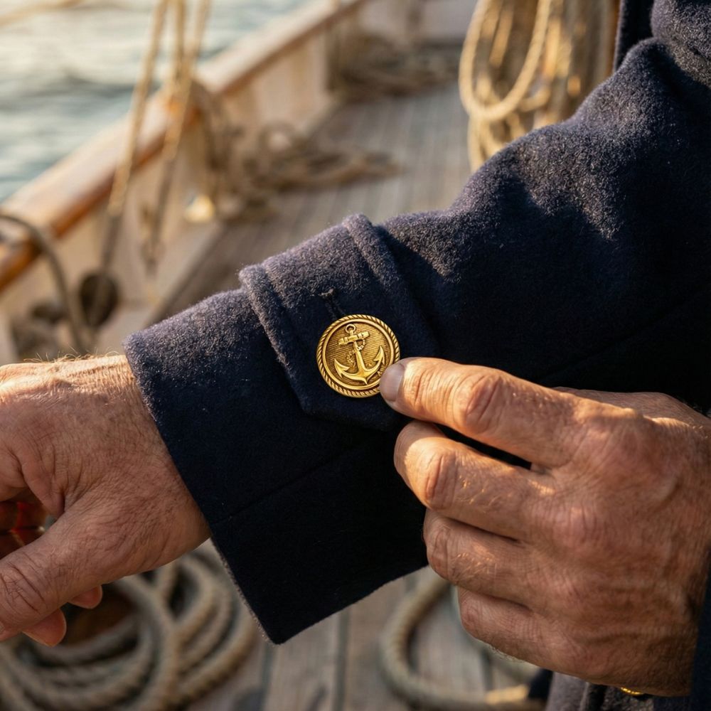 Gold Anchor Metallic Shank Buttons – 18mm - Image 2