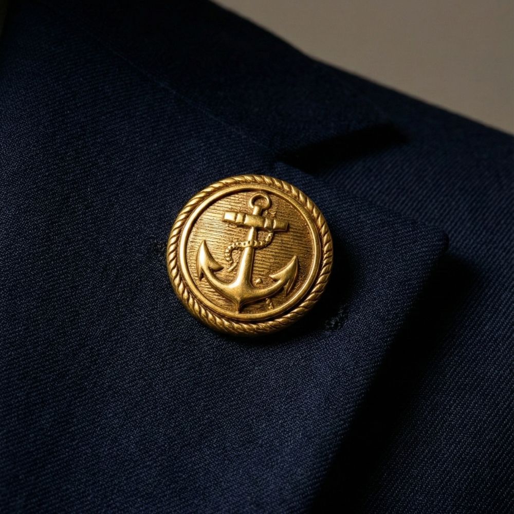 Gold Anchor Metallic Shank Buttons – 18mm - Image 8