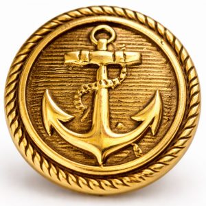 Gold Anchor Metallic Shank Buttons – 18mm