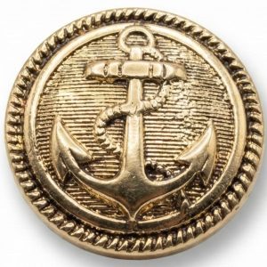 Gold Anchor Metallic Shank Buttons – 22mm