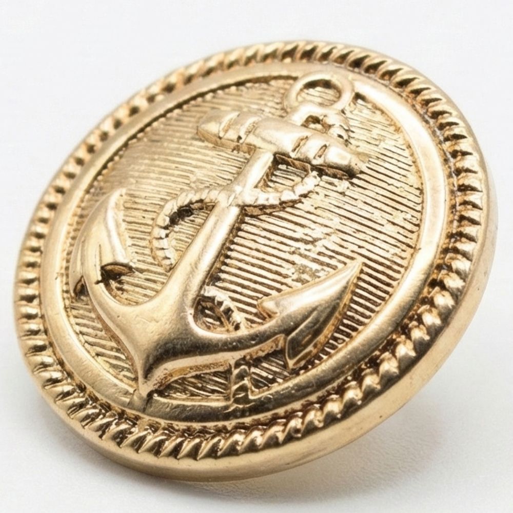 Gold Anchor Metallic Shank Buttons – 22mm - Image 2