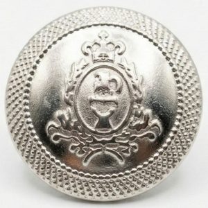 Silver Regal Coat of Arms Metal Shank Buttons – 23mm