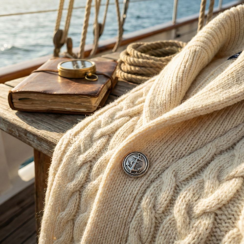 Silver Anchor Metallic Shank Buttons – 15mm - Image 2