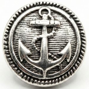Silver Anchor Metallic Shank Buttons – 15mm