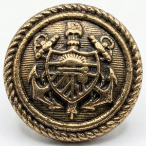 Gold Nautical Coat of Arms Metal Shank Buttons – 19mm