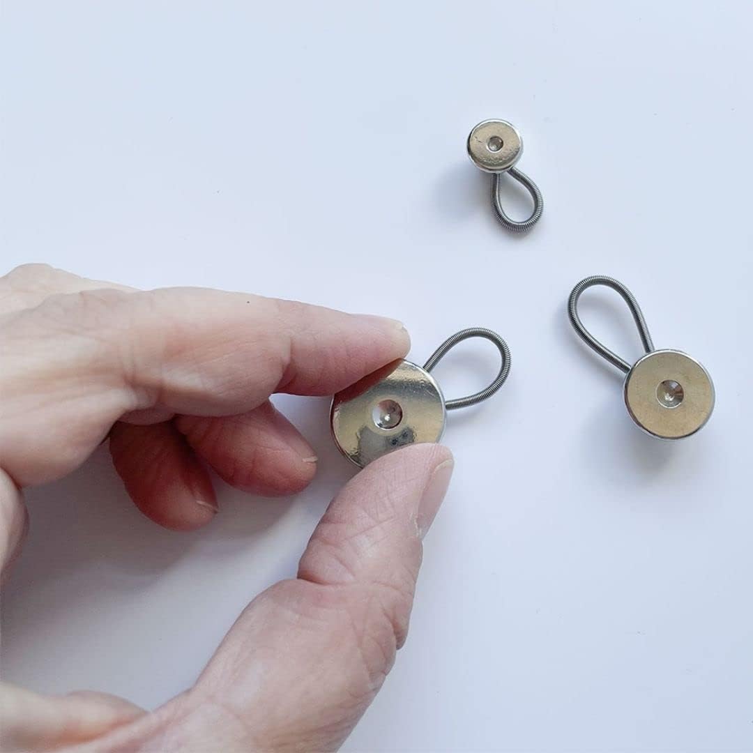 Collar Extender – 19mm Silver Metal Button, Pack of 3 - Image 4