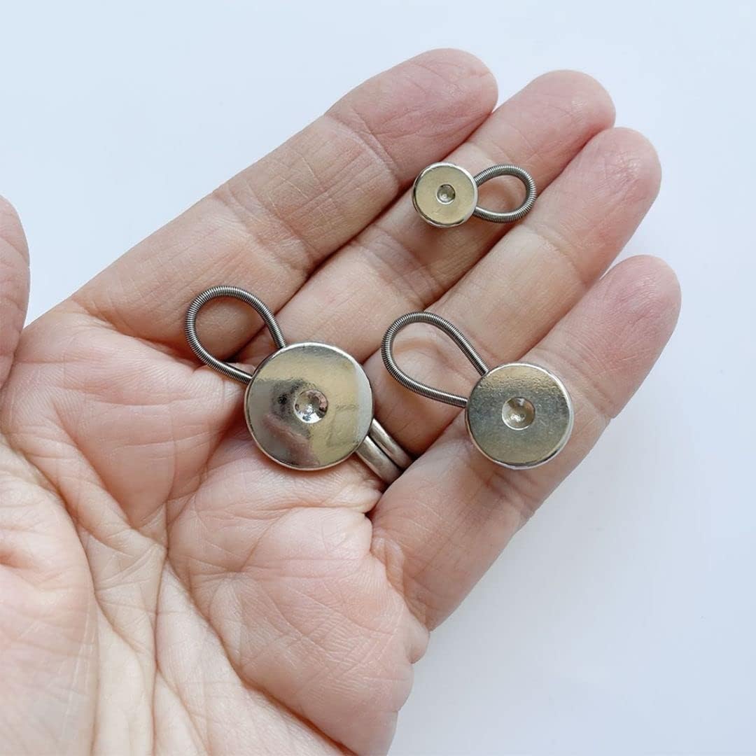 Collar Extender – 19mm Silver Metal Button, Pack of 3 - Image 5