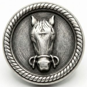 Antique Silver Horse Head Metal Shank Buttons – 23mm