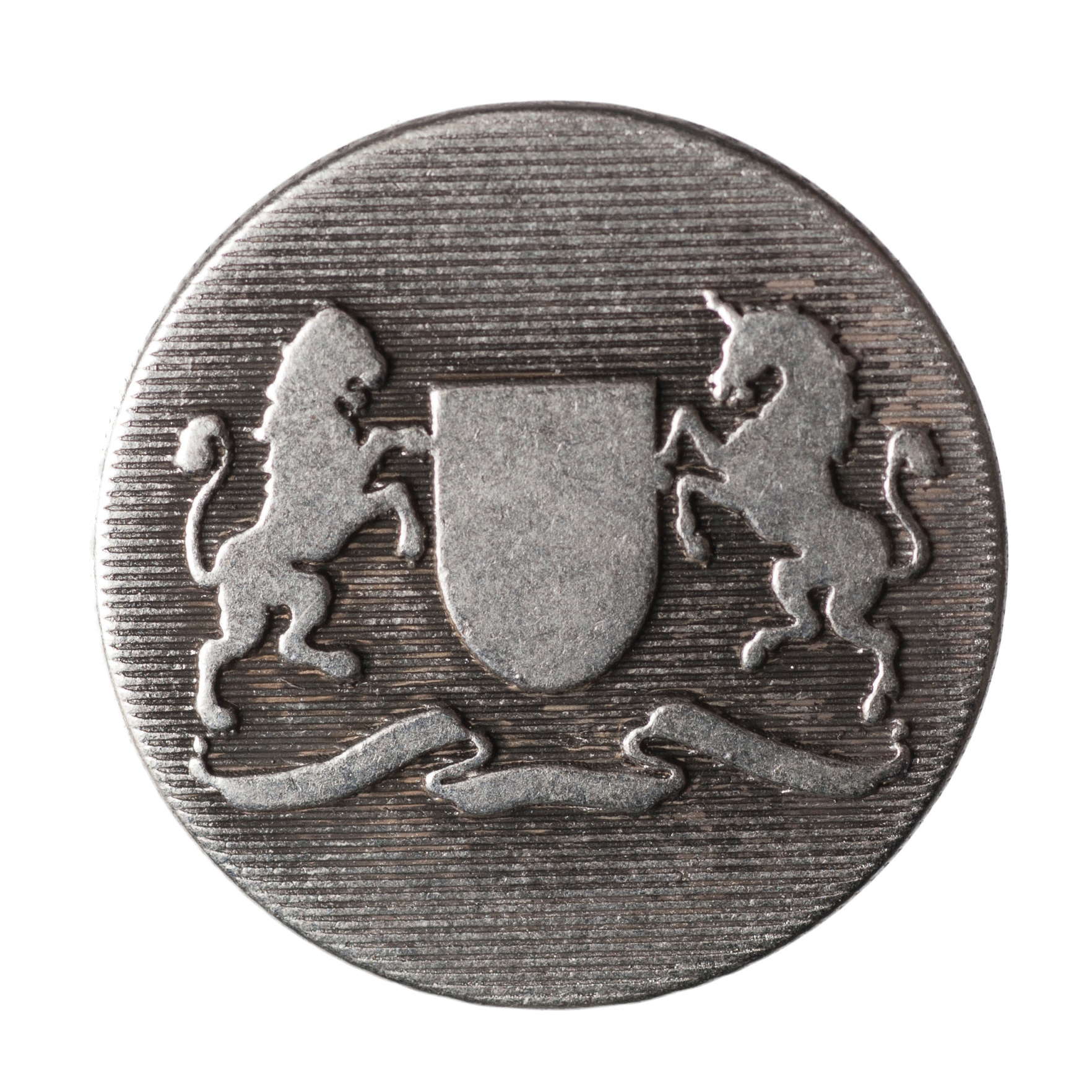 Antique Silver Heraldic Crest Metal Shank Buttons – 23mm