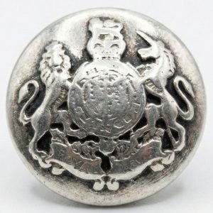 Silver Military Crest Metal Shank Buttons – 15mm
