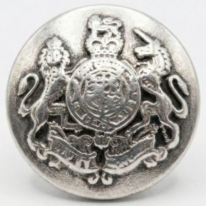 Silver Military Crest Metal Shank Buttons – 20mm