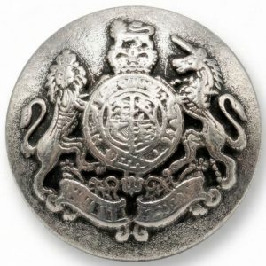 Silver Military Crest Metal Shank Buttons – 23mm