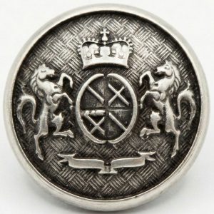Silver Military Coat of Arms Metal Shank Buttons – 23mm