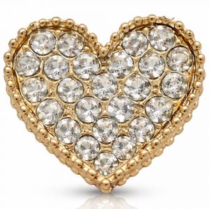 Heart Diamante Shank Button – 21mm