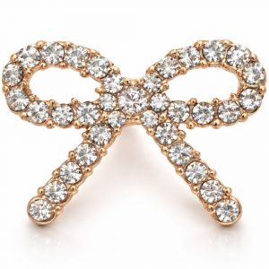 Gold Bow Diamante Shank Button – 22mm