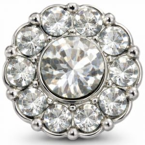 Round Diamante Flower Shank Button – 11mm