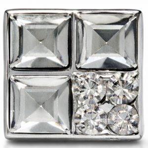 Silver Square Diamante Shank Buttons – 10mm