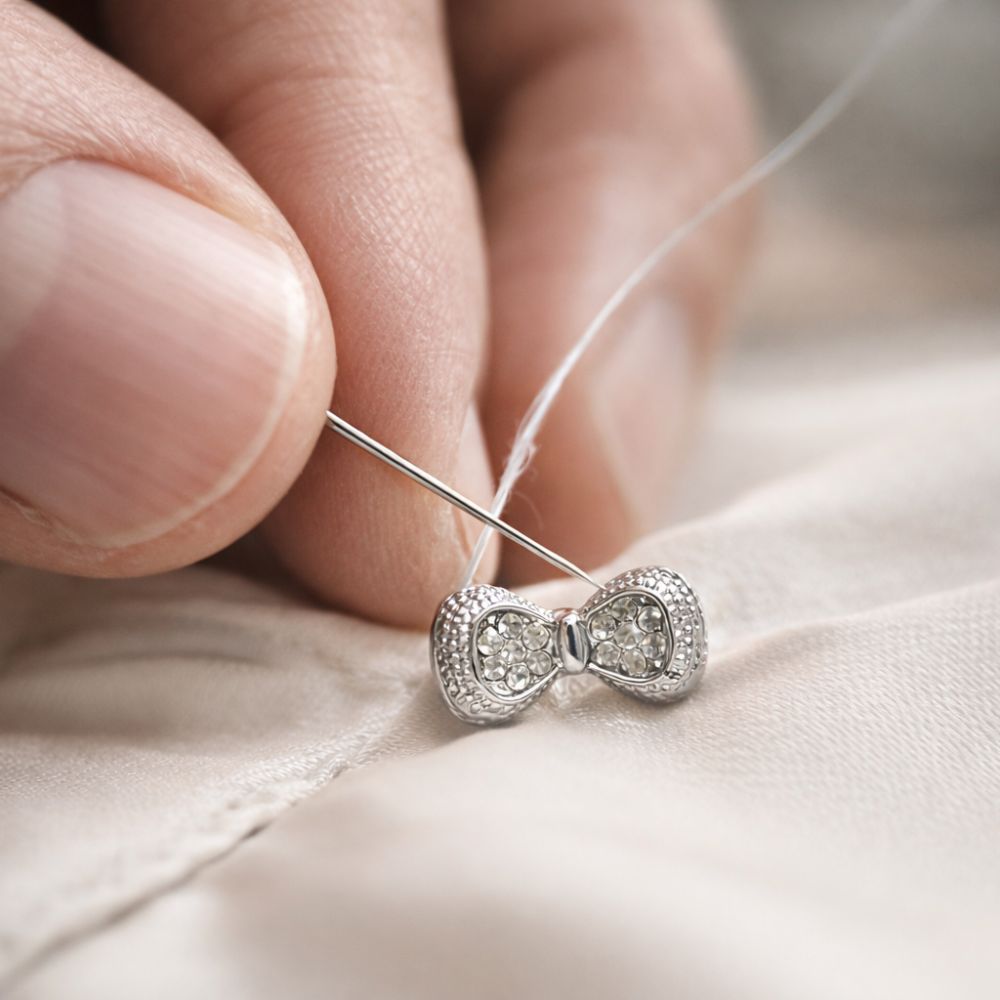 Silver Bow Shank Buttons – 16mm - Image 9