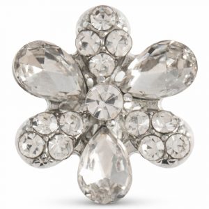 Diamante Flower Shank Button – 15mm