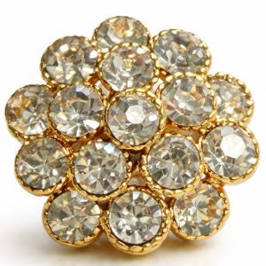 Gold Diamante Cluster Shank Button – 19mm