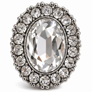 Oval Diamante Shank Button – 16mm