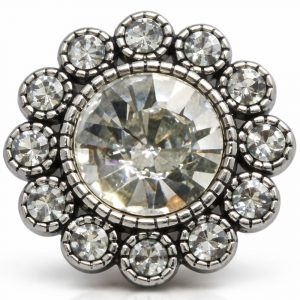 Diamante Flower Style Shank Button – 16mm