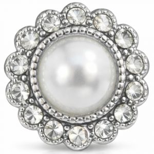 Diamante Wrapped Pearl Shank Button – 12mm