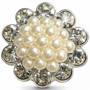 Diamante Pearl Cluster Shank Button – 19mm