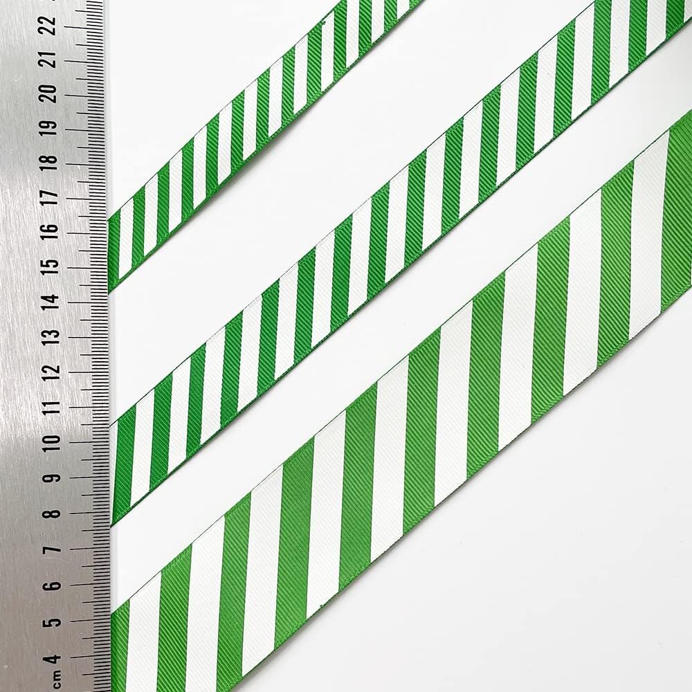 Candy Stripe Grosgrain Ribbon – Green & White – Giddy Square - Image 6