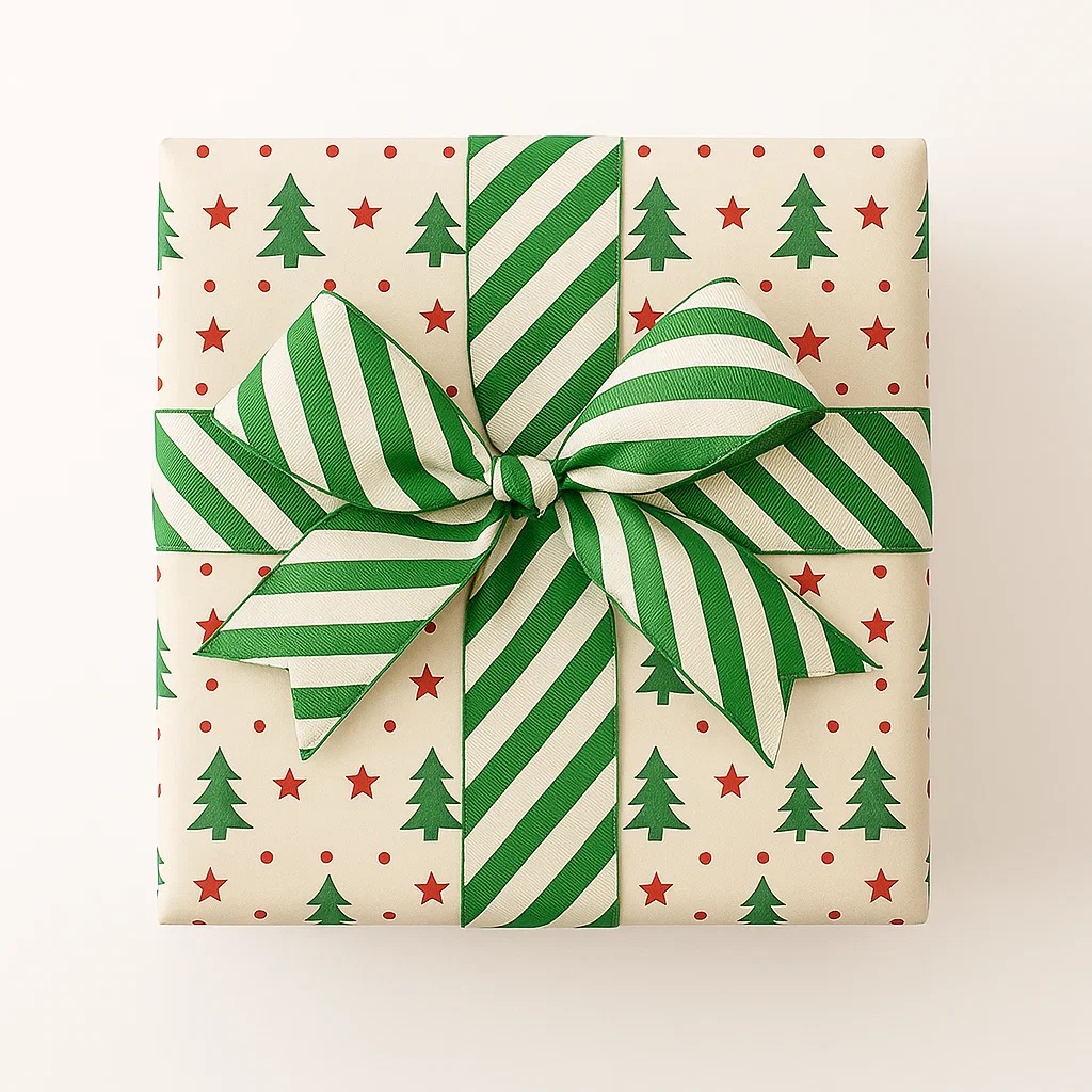 Candy Stripe Grosgrain Ribbon – Green & White – Giddy Square - Image 4